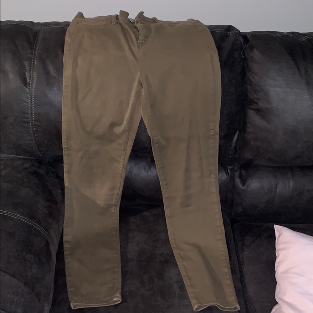 Olive ankle jeggings
